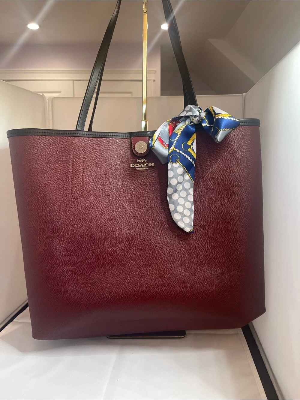Coach Black Signature City Tote with Blue Star Appliqués - Picture 4 of 8